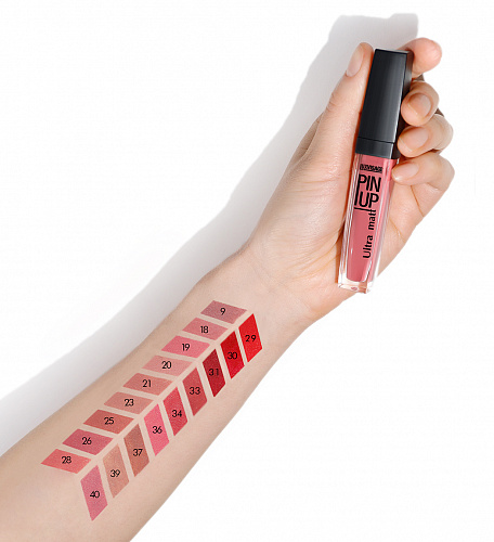 LUXVISAGE Матовый блеск для губ PIN-UP ultra matt, 5 г (18 CREAM PRALINE)