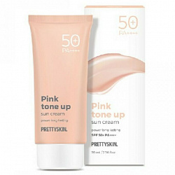 PRETTY SKIN То­низи­ру­ющий сол­нце­защит­ный крем для чувствительной кожи Pink Tone-Up Sun Cream SPF50+PA++++, 70мл