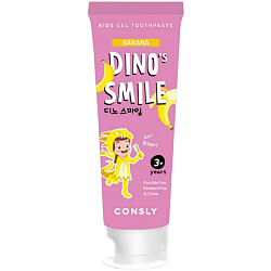Consly Зубная паста гелевая детская c ксилитом и вкусом банана - Dino's smile, 60г