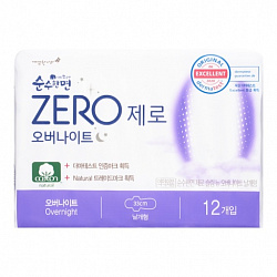 SOONSOOHANMYEON Хлопковые женские ночные гигиенические прокладки ZERO Sanitary Pаds, Overnight 12 шт oldsale50%