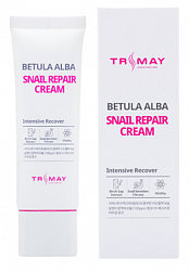 TRIMAY Крем для лица с муцином улитки, березовым соком и гиалуроновой кислотой Snail Repair Betula Alba Cream, 50 гр