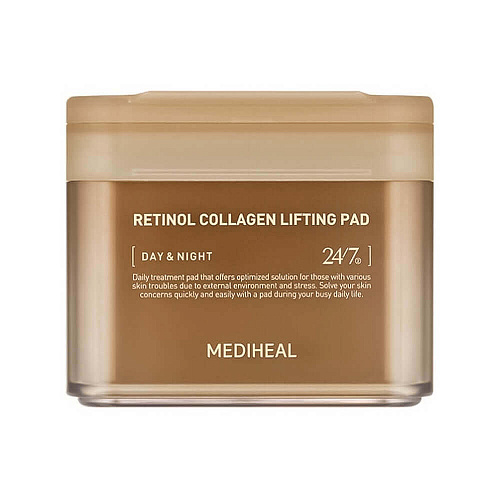 Mediheal Разглаживающие тонер-пэды с ретинолом и коллагеном Retinol Collagen Lifting Pad, 100 шт