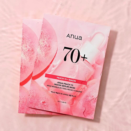 ANUA Тканевая маска с персиком для сияния кожи Peach 70% Niacin Serum Mask, 25 г