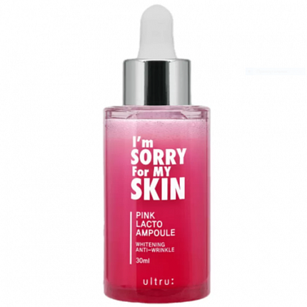 I'm Sorry For My Skin Сыворотка с пробиотиками антивозрастная для ровного тона – Pink lacto ampoule whitening anti-wrinkle, 30мл