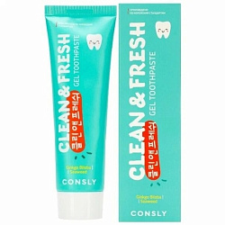Consly Паста зубная с экстрактами гинкго билоба и морских водорослей - Clean&fresh toothpaste, 105г
