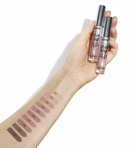 LUXVISAGE Тени для век жидкие матовые Matt tint waterproof 12H, 3,5 гр (101 Cream Beige)