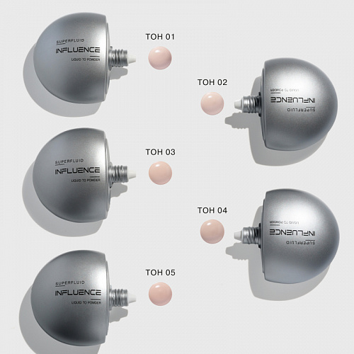 Influence Тональная основа с эффектом пудры Liquid to Powder Foundation Superfluid (01 ultra light/светло-бежевый с розовым подтоном)
