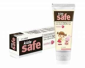 LION Детская зубная паста со вкусом клубники KIDS SAFE 90g oldsale50%