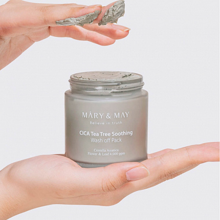 Mary&May Глиняная маска для чувствительной кожи центелла и чайное дерево CICA TeaTree Soothing Wash Off Pack 125 г