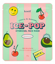 KOELF Гидрогелевая маска для лица с вишней и авокадо Cherry & Avocado Ice-Pop Hydrogel Face Mask, 30 гр